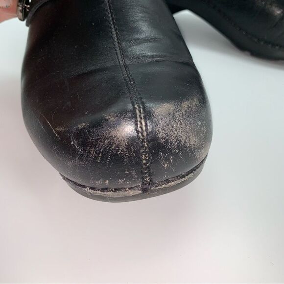 Dansko Black Leather Closed Toe Clogs - Picture 9 of 9